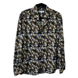 John‎ Lennon Button Up Shirt Mens L Multi Colour Camo Camouflage Cotton